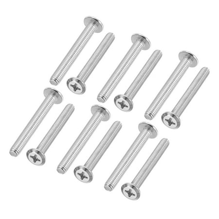 

Uxcell Round Head Phillips Screws 8 Pack M6-1 x 45mm 304 Stainless Steel 18-8 Full Thread