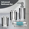thumbnail image 4 of HXRH Acrylic Bathroom Accessories Set,4 Pieces Clear Lotion Bottle Toothbrush Holder Soap Dish,Soap Dispenser Mouthwash Cup Set,Senior Bathroom Home Decor (Gray), 4 of 8