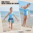 thumbnail image 4 of Girls One Piece Swimsuit with Detachable Skirt Elegant Ruffled Swimwear Removable Pads with Adjustable Straps Kids Bathing Suit for Ages 7-8Y, 4 of 9