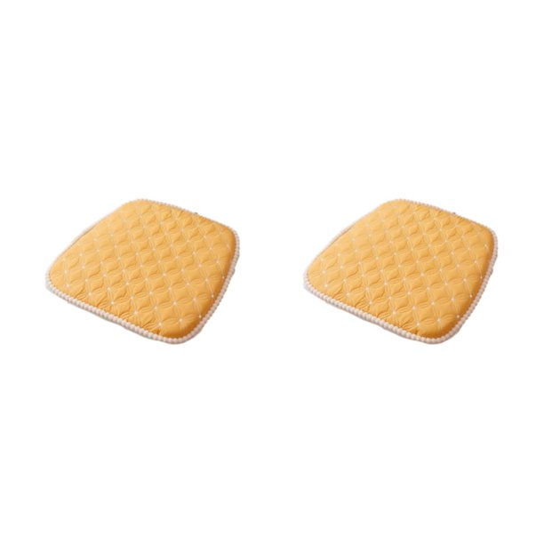Bewildely Almohadillas absorbentes para sillas de comedor - Materiales unisex y ecológicos Cojines Fácil instalación Cómodos Amarillo amarillo Sin material de relleno 2Conjunto