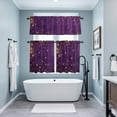 thumbnail image 3 of Purple Starry Sky Star Kitchen Curtains Sets for Windows 36 Inch Length, Vintage Stars Yellow Rod Pocket Window Treatments Tier Curtains and Valances Set for Bedroom/Bathroom, 3 of 8