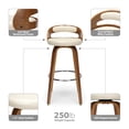 thumbnail image 4 of OFM 161 Collection Mid Century Modern 30" Low Back Bentwood Frame Swivel Seat Stool with Vinyl Back and Seat Cushion, in Walnut/Ivory (161-WV30C-IVY), 4 of 19