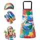 thumbnail image 2 of Vogacara Conjunto de delantal artístico para niños hecho de poliéster, delantal de pintura para niños pequeños cómodo y transpirable con Juguetes Educativos, 2 of 6
