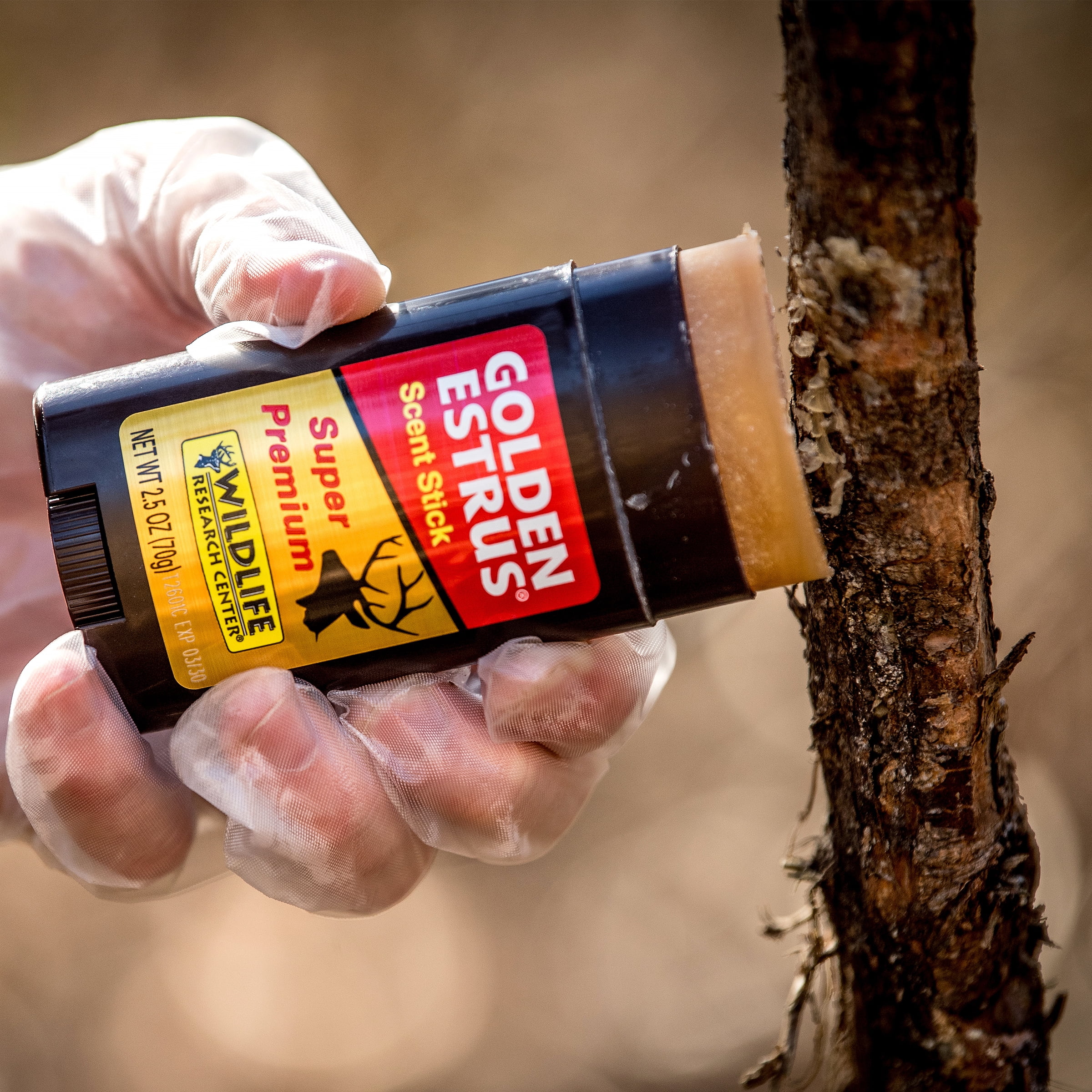 Wildlife Research Center Golden Estrus Scent Stick 2.5 oz Fresh and Premium Doe Estrus Scent