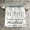 thumbnail image 3 of Ambesonne Saying Quilted Bedspread Set 3 Pcs, Positive Attitude Phrase, Queen Size, Black White, 3 of 3