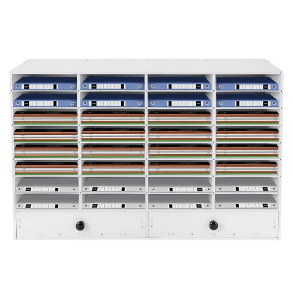 TFCFL 32 Compartments File Sorter Shelf Adjustable Literature Organizer 8-Tier Stackable Filing Cabinet
