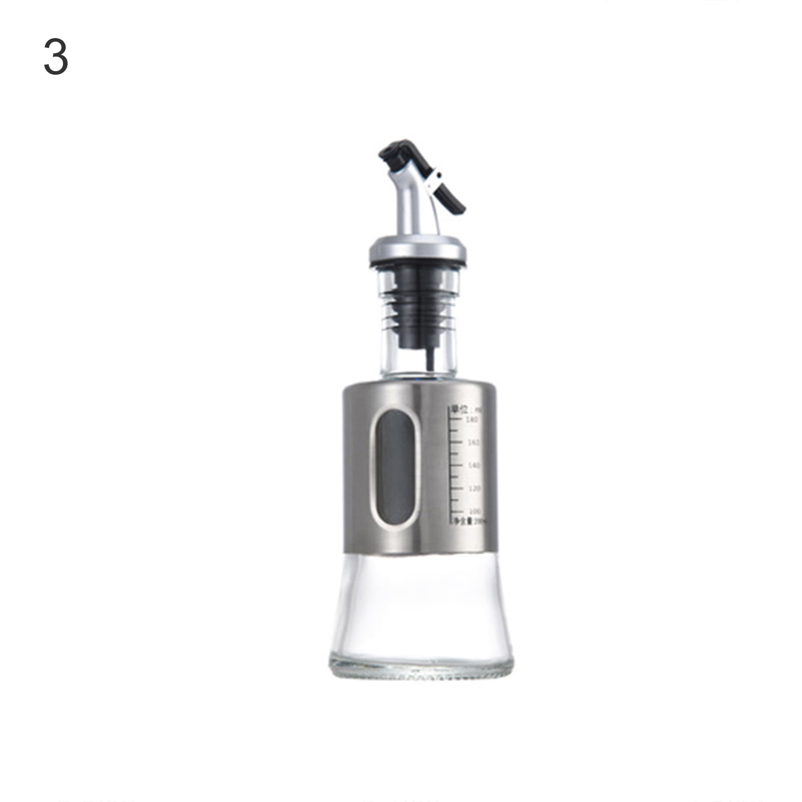 HEVIRGO Stainless Steel Oil Bottle, 200ml Oil Bottle with Scale