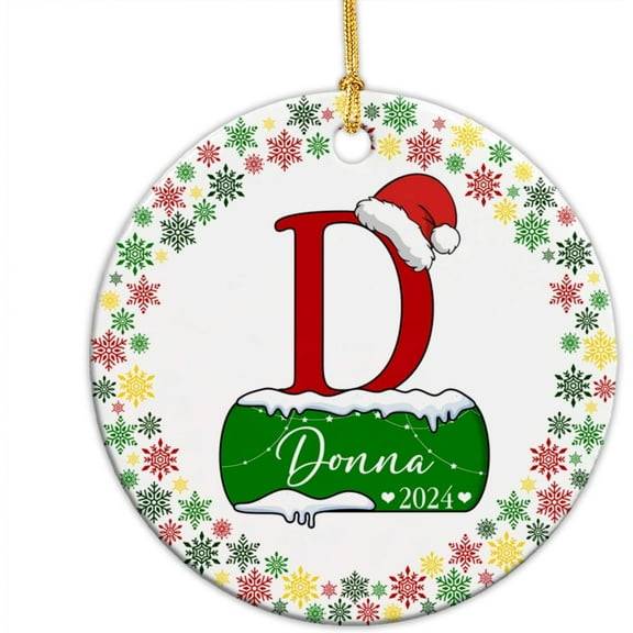 Initial Name Ornament On Christmas 2025, Personalized Monogram Ceramic Ornament, Letter Name Christmas Tree Decoration, Customized Christmas Initial Xmas Ornament Gift for Family Friends Zu9aKJ
