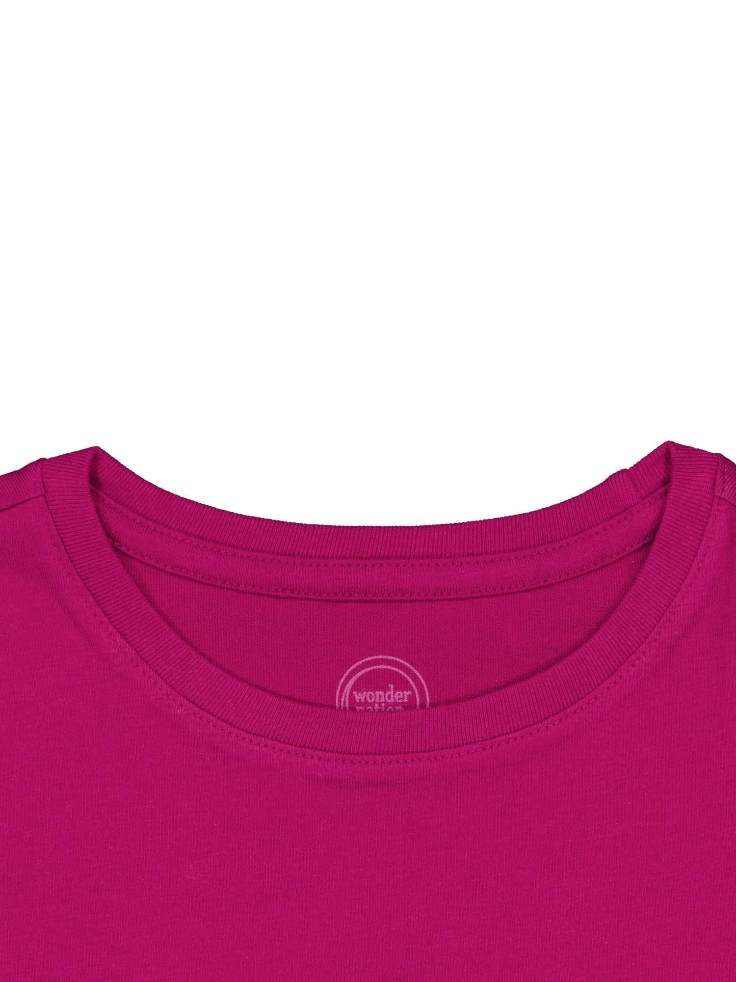 Wonder Nation Girls Short Sleeve Kid Tough T-Shirt, Sizes 4-18 & Plus