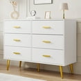 thumbnail image 2 of 6 Drawer Dresser for Bedroom Modern Wooden  Chest Dresser with Gold Handles&Storage Space for Bedroom Livingroom Entryway, 2 of 8