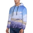 thumbnail image 2 of KLL Lavender Fields Under Blue Sky Print Mens Hoodie Long Sleeve Casual Pullover Hooded Sweatshirt Fashion Drawstring Hoodies with Pocket-Medium, 2 of 6