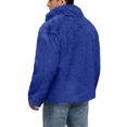 thumbnail image 6 of CharmCyan Men's Faux Jackets Winter Thicken Warm Luxury Overcoat Coats Long Sleeves Zipper Jacket Outerwear Royal Blue 2XL, 6 of 6