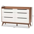 thumbnail image 4 of 2 Piece Modern Dresser and Nightstand Set in White and Walnut, 4 of 17