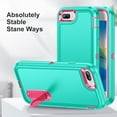 thumbnail image 3 of for iPhone 8 Plus Case,Case for iPhone 7 Plus/6S Plus/6 Plus Case with Build-in Kickstand,Heavy Duty Protection Shockproof Anti-Scratch Slim Fit Protective Sturdy Hard Cover,Grey/Green, 3 of 18