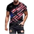 thumbnail image 1 of Hombres Casual cuello redondo Popular 3D bandera digital impresión pulóver Fitness deportes pantalones cortos mangas camiseta blusa Pompotops oipoqjl32797, 1 of 5