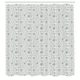 thumbnail image 3 of Ambesonne Nordic Shower Curtain, Viking Runes and Talismans, 69"Wx84"L, Dark Grey and White, 3 of 5