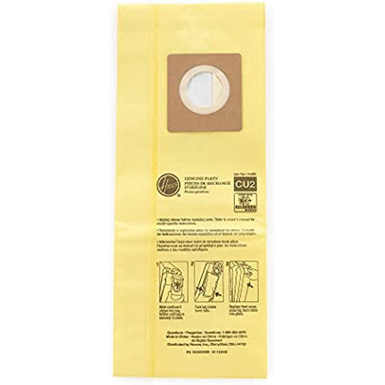 Replacement Part For Hoover Commercial Cu2 Allergen Commercial Disposable Vacuum Bag, Yellow, 10