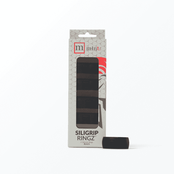 Mint Sport Siligrip Ringz – Non-Slip Silicone Pickleball Paddle Grip Bands, Vibration Dampening Overgrip Alternative for Pickleball, Tennis, Badminton & Squash – 4 Pack (Black)