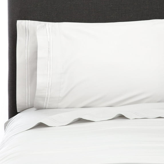 600-Thread-Count Egyptian Cotton Border-Stripe Embroidered Sheet Set by Melange Home