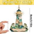 thumbnail image 3 of Sea Glass Style Lighthouse Sea Themed Hanging Ornament, Acrylic Coastal Beach Charm for Xmas Tree, Nautical Holiday Home Decoration, Christmas Tree Ornaments, Christmas Decorations, 3 of 4