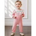 thumbnail image 4 of Rovasas Baby Girl Romper Floral Embroidery Lace Ruffled Long Sleeve Jumpsuit, 4 of 9