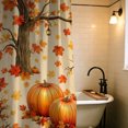thumbnail image 6 of Thanksgiving Fall Harvest Shower Curtain Set, 72" x 72" Waterproof Polyester Bathroom Curtain with 12 Hooks, Rustic Farmhouse Pumpkin And Maple Leaves Vintage Home Decor for Restroom, 6 of 7