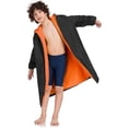 thumbnail image 4 of Adoretex Unisex Waterproof Swim Parka, Quick-dry Warm Coat Water Sports Jacket for Adults & Kids-PK005-Black/Orange-YXL, 4 of 5
