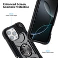 thumbnail image 2 of Allytechgroup Military-Grade Phone Case for Apple iPhone 16 Pro, Heavy Duty iPhone 16 Pro Cover with 360° Ring Kickstand, Shockproof TPU+PC Bumper, Raised Edges, Drop Protection, Black, 2 of 6