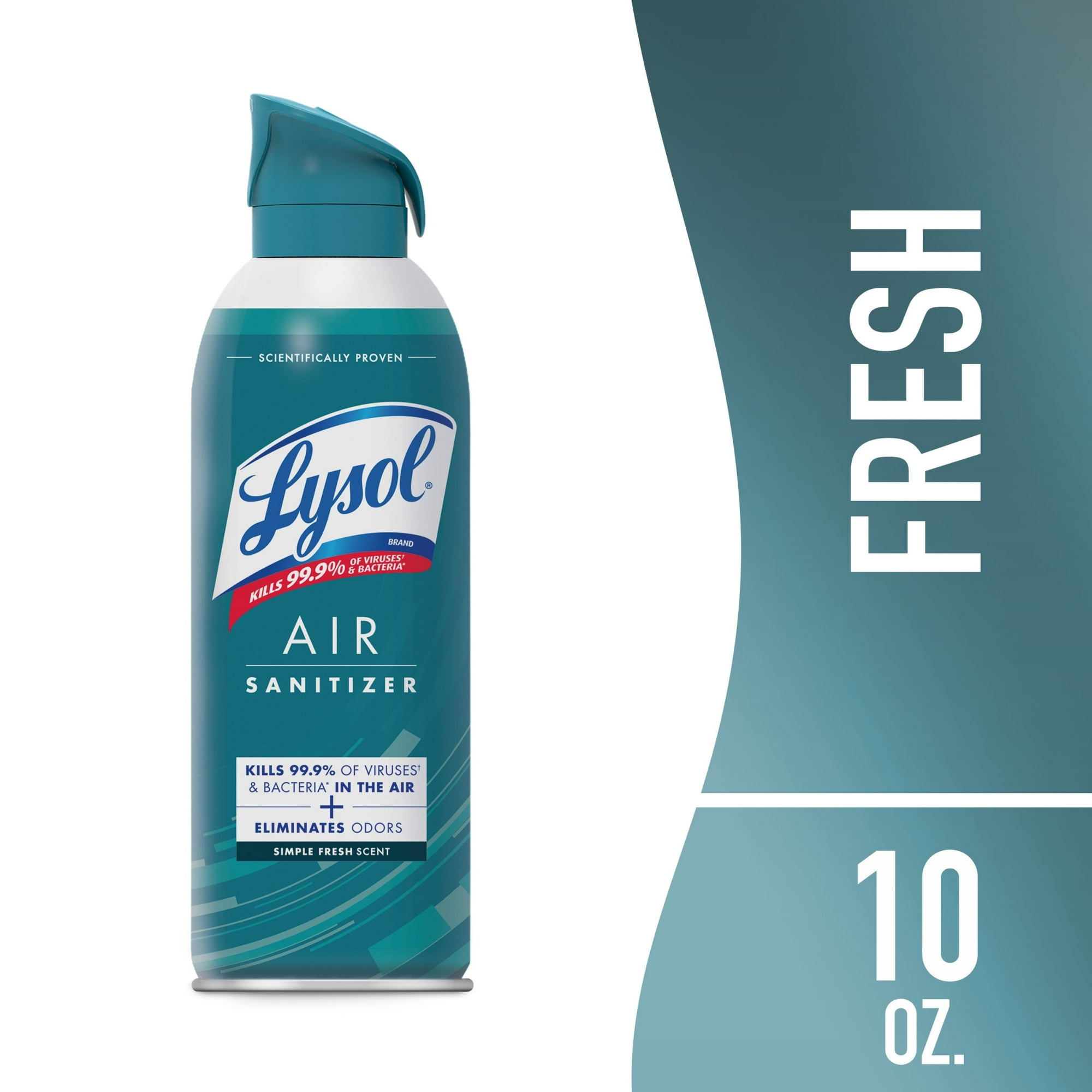 (3 pack) Lysol Air Sanitizer Spray, Air Sanitizer and Bacterial Odor Eliminating, Simple Fresh, 10 oz