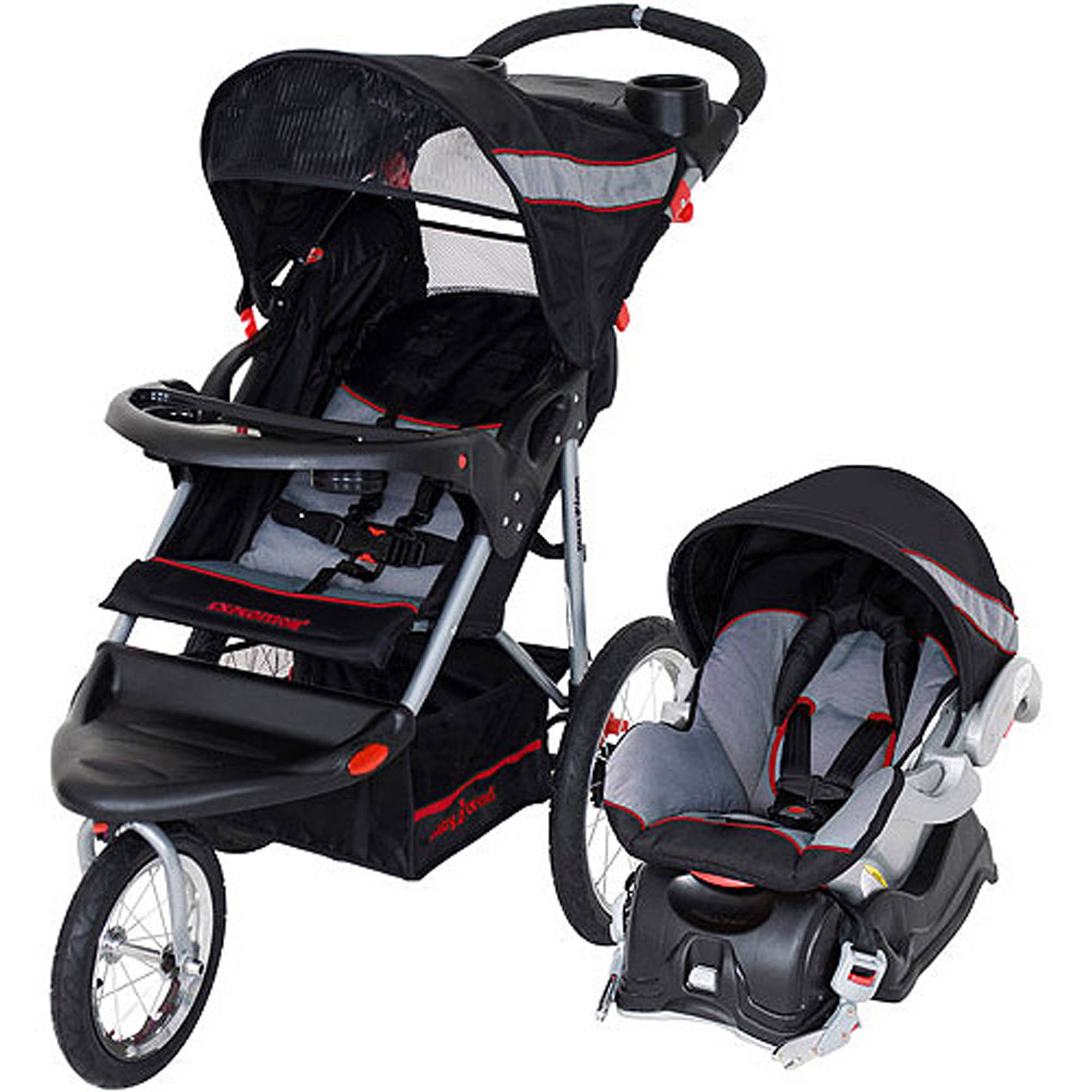 Infant Travel System Combo Set Baby Trend Stroller Playard High Chair Diaper Bag 