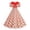 Red, variant on Summer Dress Dressy Polka Dot Midi Peter Pan Collar Ball Gown Short Sleeve Evening Size S