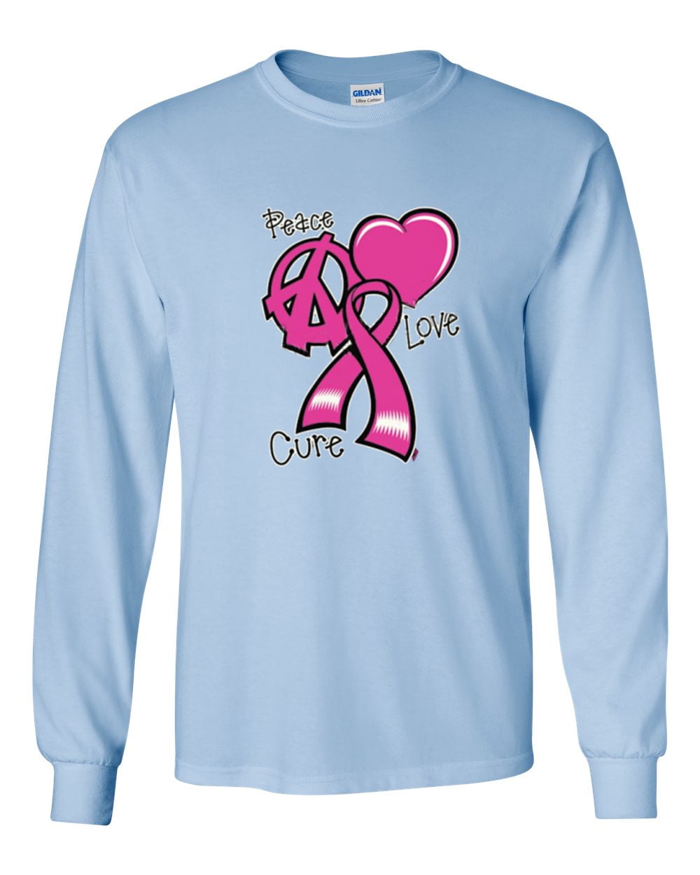 Peace Love Cure Breast Cancer Shirts Tops T-shirts for Men Men/'s Awareness