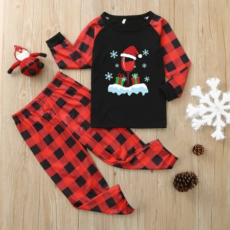 

SBYOJLPB Parent Child Outfit Christmas Baby Kids Child Printed Top+Pants Xmas Family Matching Pajamas Set Clearance