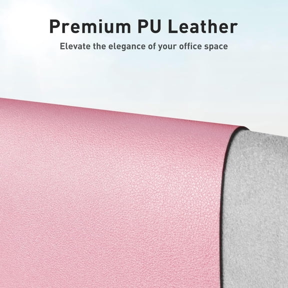 Leather Desk Pad Protector, Mouse Pad, Office Desk Mat, Non-Slip PU Leather Desk Blotter, Laptop Desk Pad, Waterproof Desk Writing Pad for Office and Home (23.6" x 13.7", Fairy Pink)