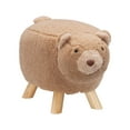 thumbnail image 2 of Talia the Teddy Bear Children's Stool, Brown Faux Fur, 2 of 7