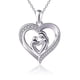 thumbnail image 1 of 925 Sterling Silver Zircon Mother's Day Pendant Necklace Gift for Mother or Daughter 45cm Chain Length, 1 of 5