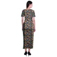 thumbnail image 3 of Moomaya Long Bodycon Maxi Dress For Womens Short&nbsp;Sleeve V neck Printed Jersey T-shirt Dress, 3 of 6
