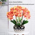 thumbnail image 4 of Yuarrent Grandes orquídeas artificiales Bonsai Phalaenopsis Faux Plants Arreglos de flores para centros de Sala de estar Boda Decoración Naranja, 4 of 6