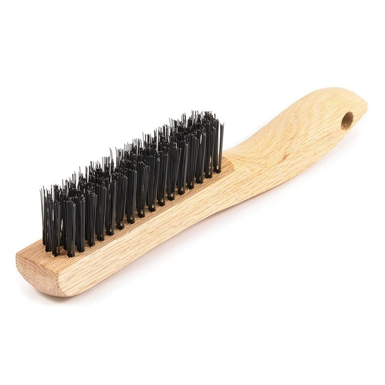 10 Carbon Steel Wire Scratch Brush With Wood Shoe Handle