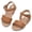 Brown, variant on Girls Sandals Open Toes Cute Flats Sandals Adjustable Buckle Summer Shoes Brown 9 Toddler