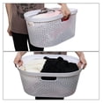 thumbnail image 7 of 42 L Hip Hugger Laundry Basket, White Plastic Dirty Clothes Basket, 4-Pack, 7 of 7