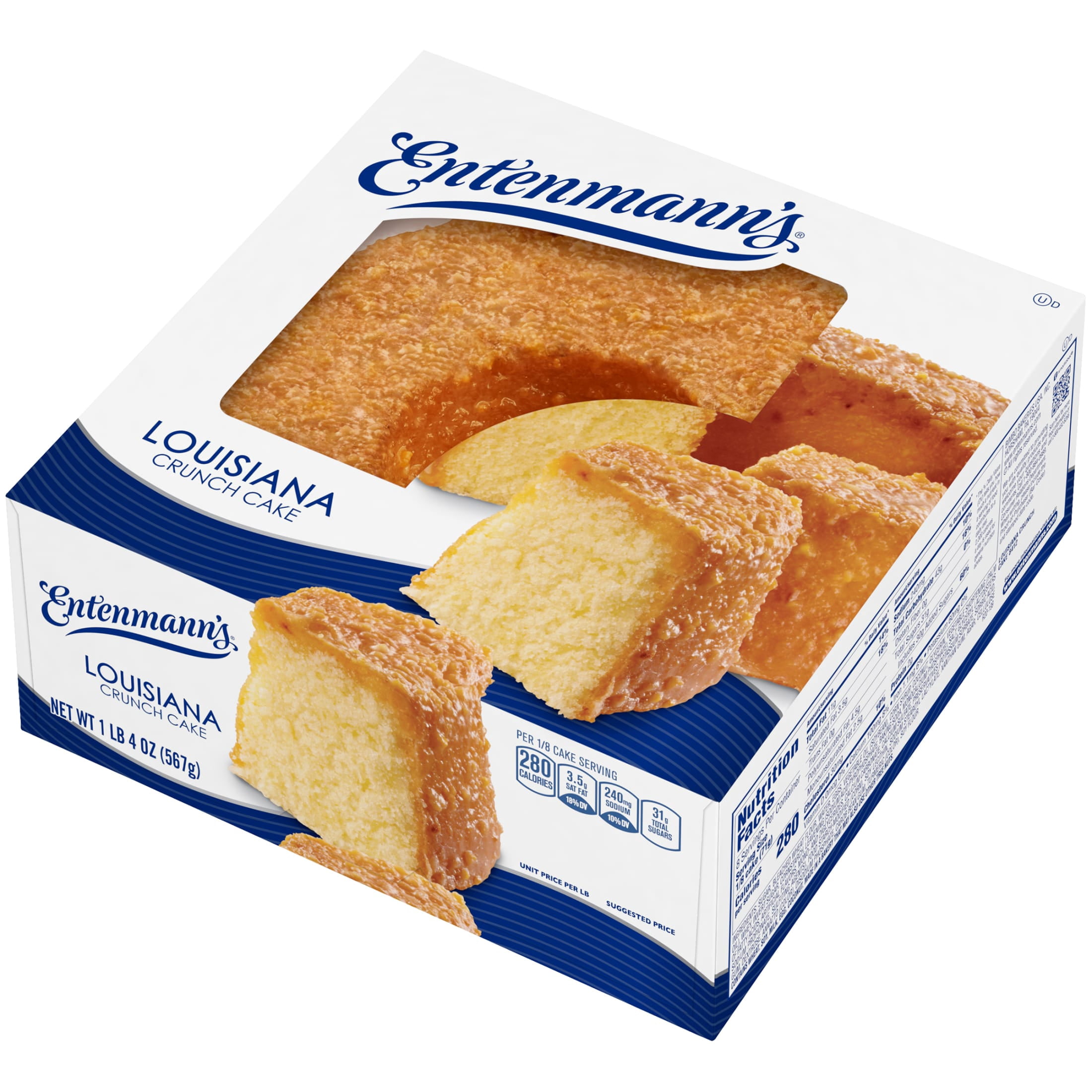 Entenmann's Louisiana Crunch Cake, 20 oz, Coconut Bunt Cake, Box