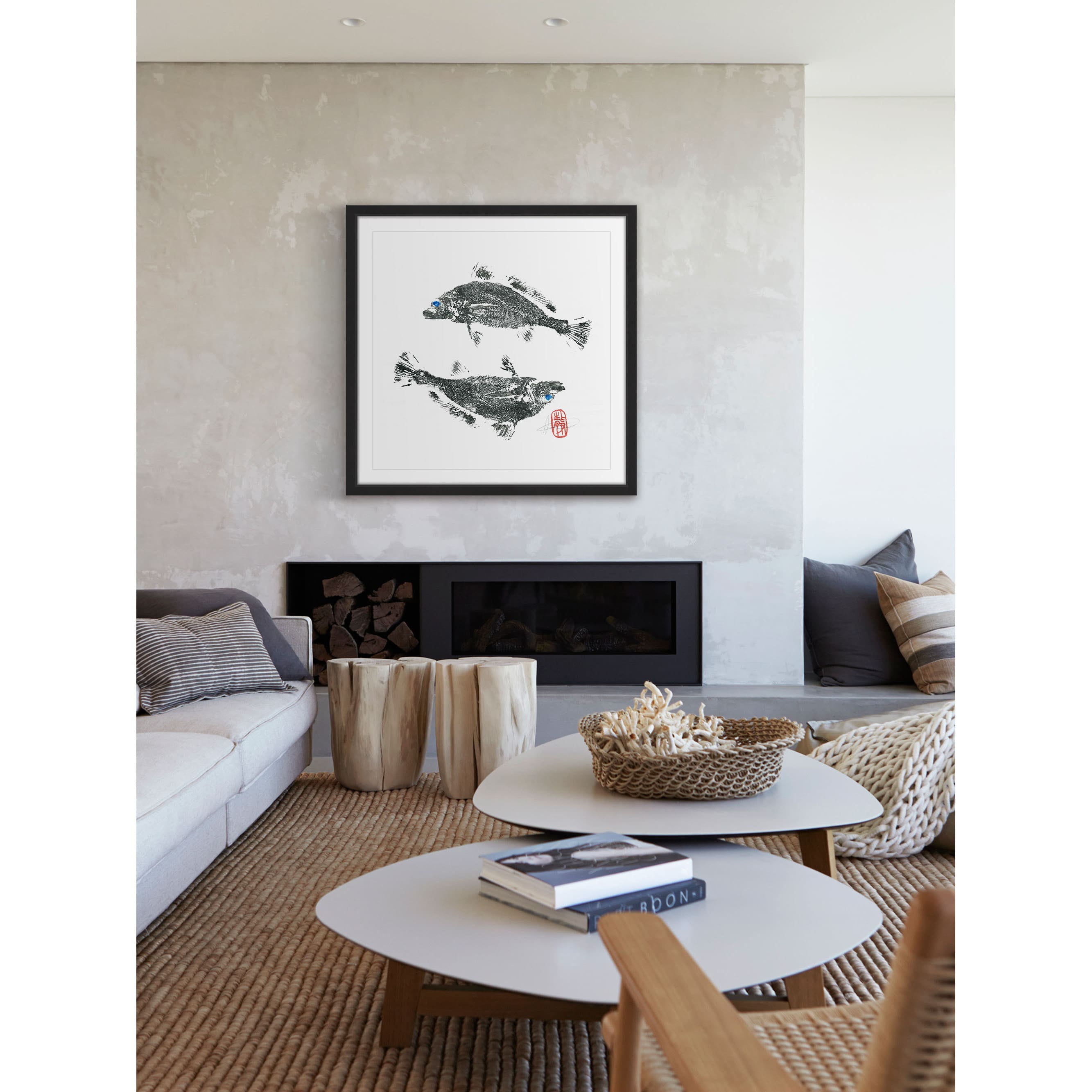 "Croakers Go Ying Yang" Framed Painting Print