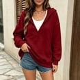 thumbnail image 2 of cocolona Pullover Hoodies for Women Deep V Neck Long Sleeve Trendy Sweatshirts Casual Solid Color Tops, 2 of 7