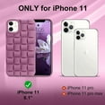 thumbnail image 2 of Compatible with iPhone 11 Case Cute 3D Weave Grid Design for Women Girls Soft TPU Silicone Phone Case Raised Bumper Corners Full Protective Case Cover for iPhone 11 6.1 inch (Purple), 2 of 13