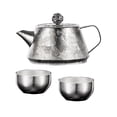 thumbnail image 1 of Tetera de titanio para kung-fu, tetera de hojas sueltas, accesorio para ceremonia del té 1 Tetera 2 Tazas, 1 of 9