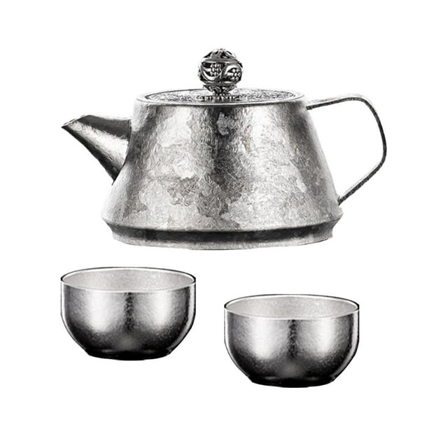 Tetera de titanio para kung-fu, tetera de hojas sueltas, accesorio para ceremonia del té 1 Tetera 2 Tazas