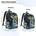 thumbnail image 2 of Disketp Colorful Stained Glass Deer print Canvas Backpack Lightweight Travel Daypack Student Rucksack Laptop Backpack-, 2 of 5