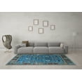 thumbnail image 3 of Ahgly Company Indoor Round Oriental Light Blue Traditional Area Rugs, 8' Round, 3 of 4