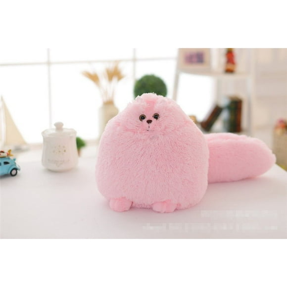 Cat Stuffed Animal Toys,Kids Plush Cat Toy Birthday Gifts,Fat White Plush Cat (Pink, 12 Inches)